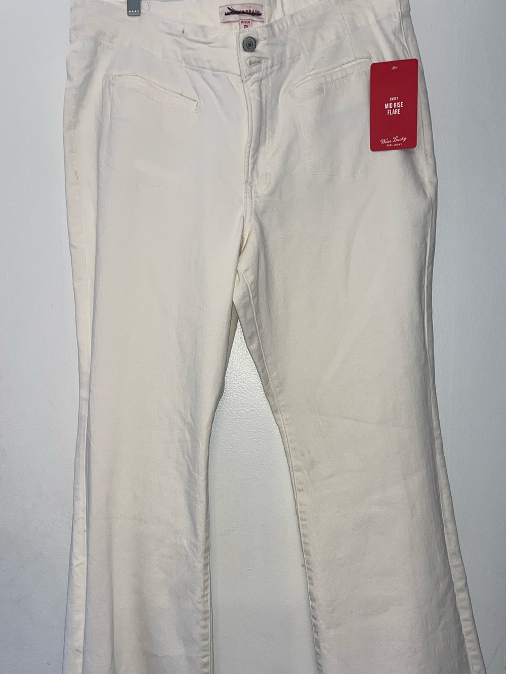 Lucky Brand White Mid-Rise Flare Jeans - Women